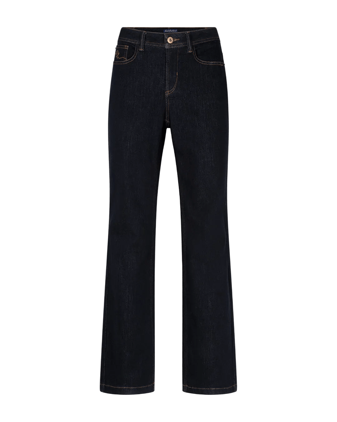 Red Button Colette Mørk denimjeans: mørkeblå, lommer foran og bagpå, synlige sømme, knaplukning i taljen.