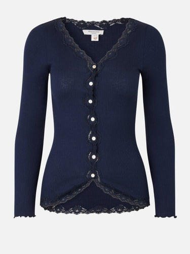 149103 | Rosemunde - Silk cardigan Mørkeblå