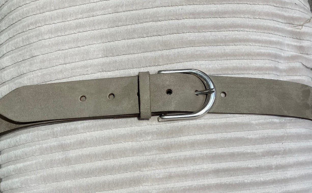 152409 | Vanzetti - 35 mm Suede Leather Belt Gråbrun