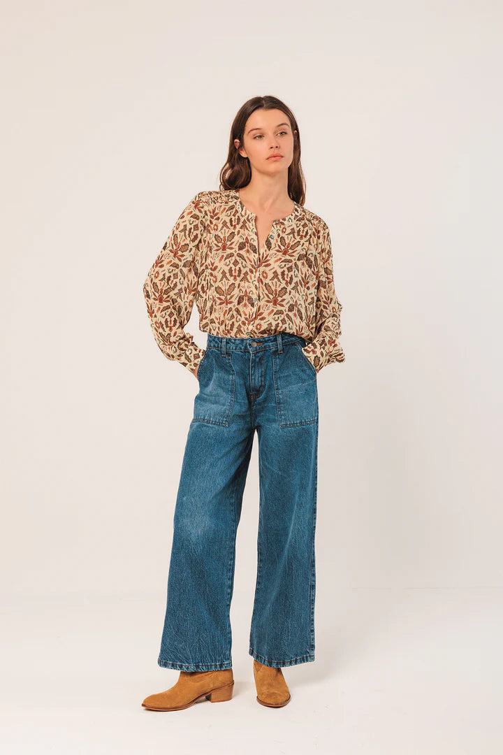 152205 | INDI & COLD - Camisa Brun mønstret