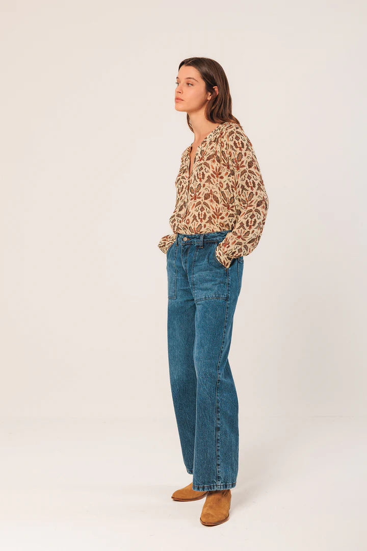 152205 | INDI & COLD - Camisa Brun mønstret