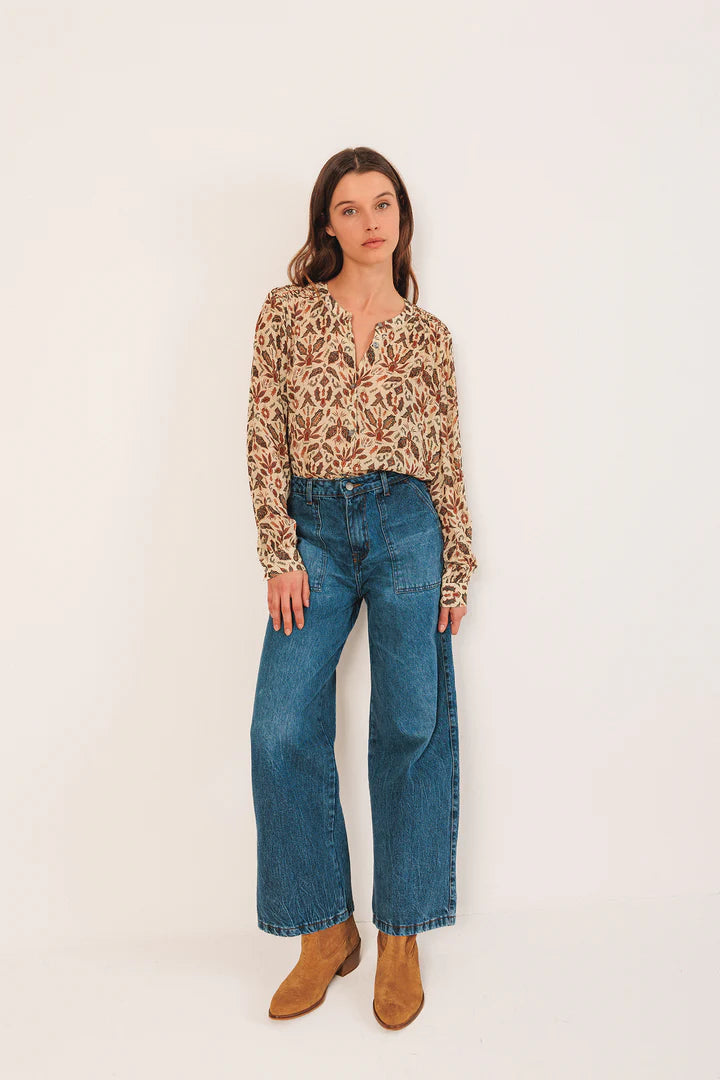 152205 | INDI & COLD - Camisa Brun mønstret