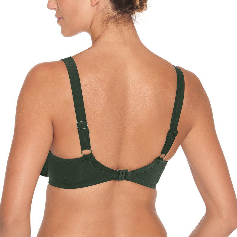 Woman in Wiki 651-3467 FULL CUP Mørk army-bikini-bh, set bagfra, med justerbare stropper og spænde.
