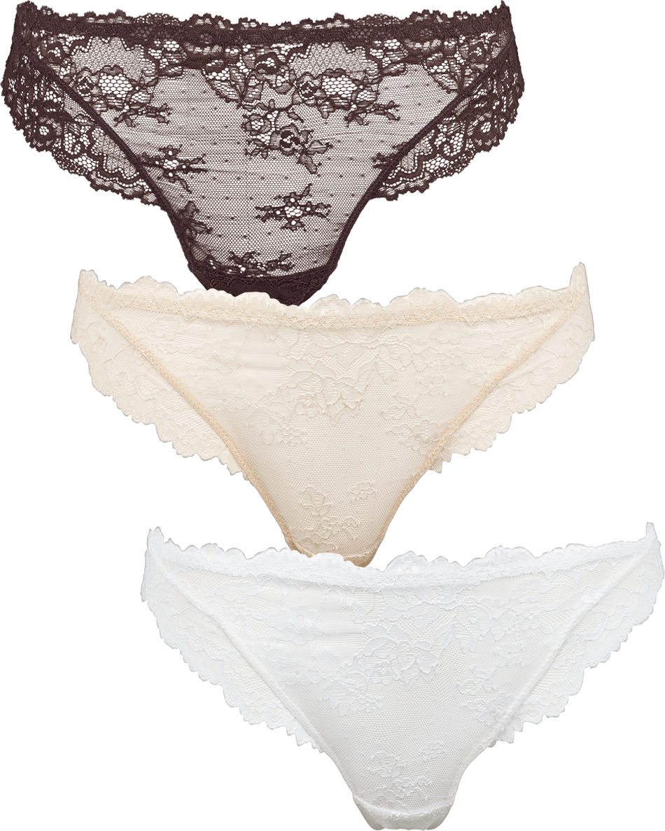 145971 | Missya - Lace 3-Pack Mørkebrun.