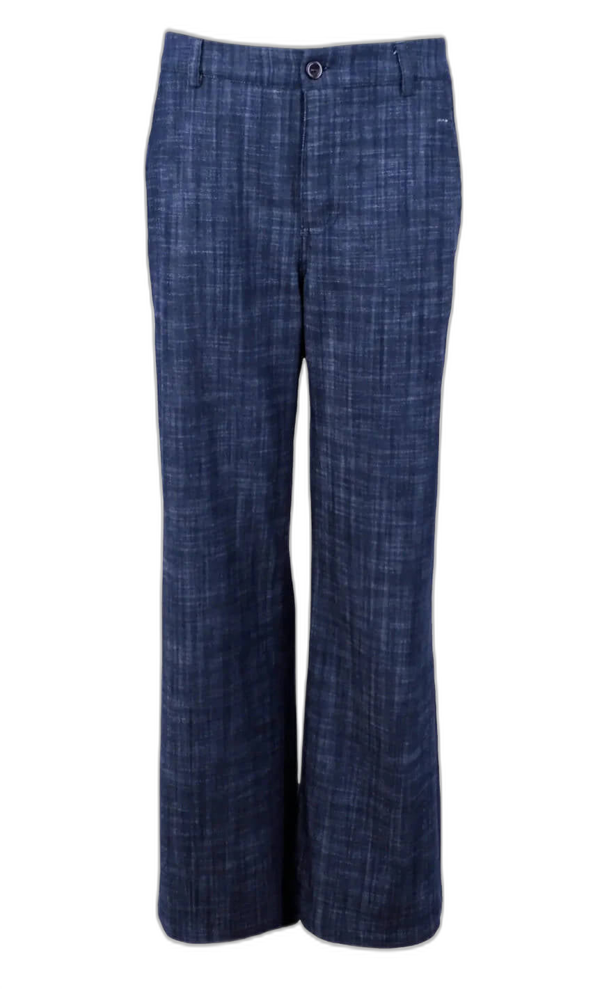 Bukser i denim melange med brede ben fra Black Colour