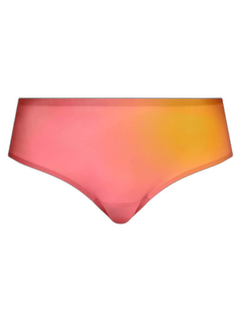Chantelle Seamless – Blød, elastisk hipster i rosa-gul farveovergang, one-size, vist på hvid baggrund.