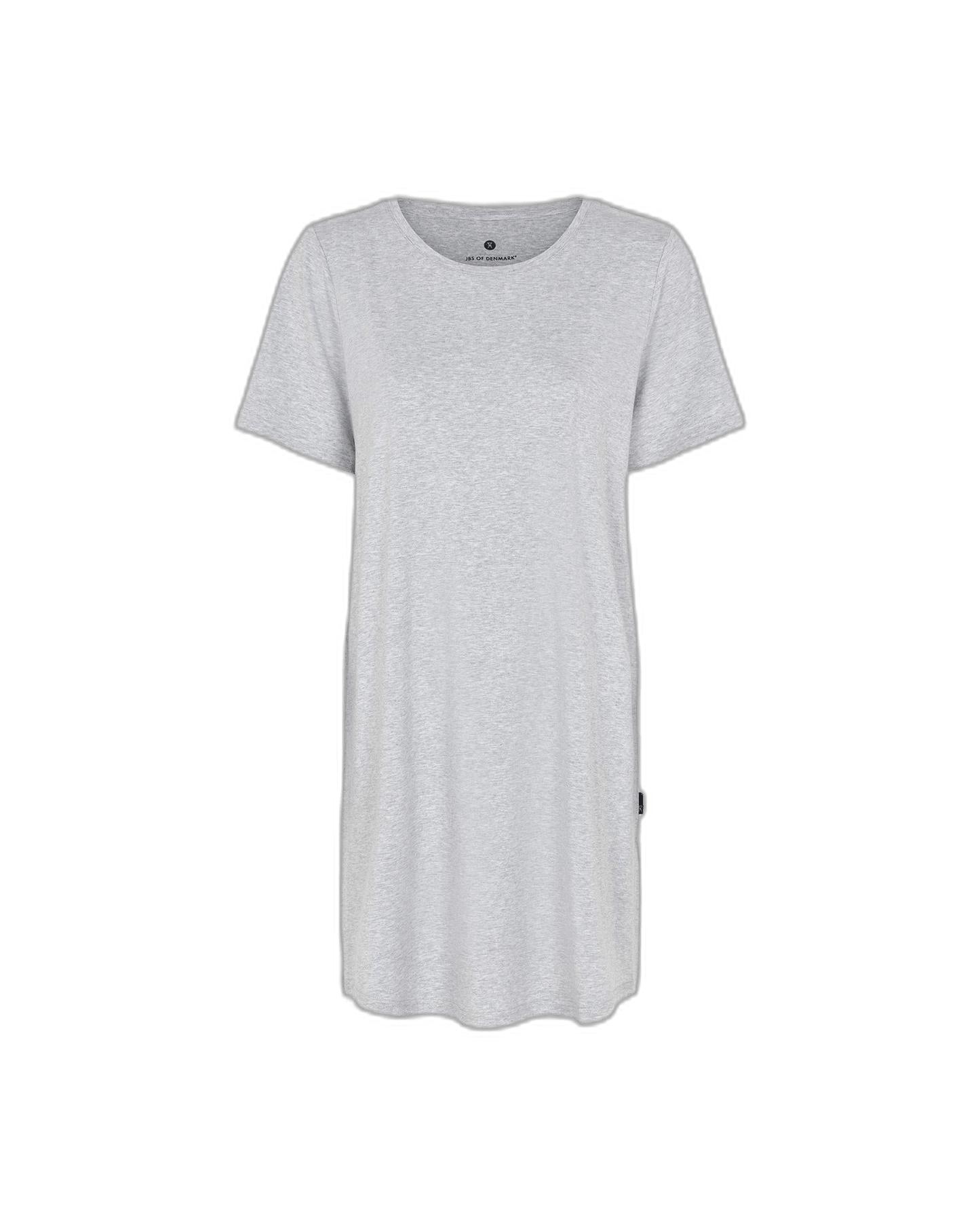 JBS fra Danmark: »Big Shirt« i bambusblanding i grå, T-shirt med afslappet pasform og korte ærmer, set forfra på hvid baggrund.
