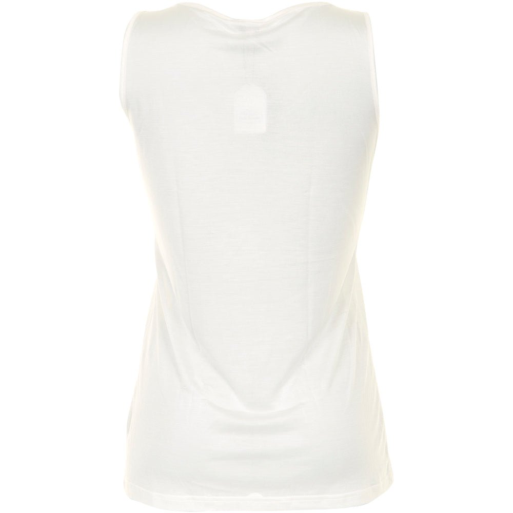 Bagfra-billede af Lady Avenue 114353 ærmeløs tanktop i ren silke i off-white på hvid baggrund.