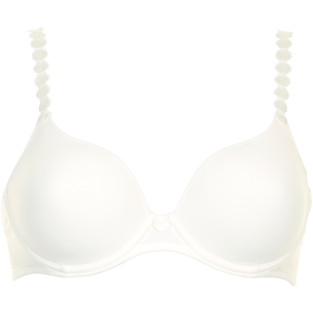 Marie Jo Tom Natural – en off-white, polstret bh med bøjle, strukturerede stropper og glatte skåle på hvid baggrund.