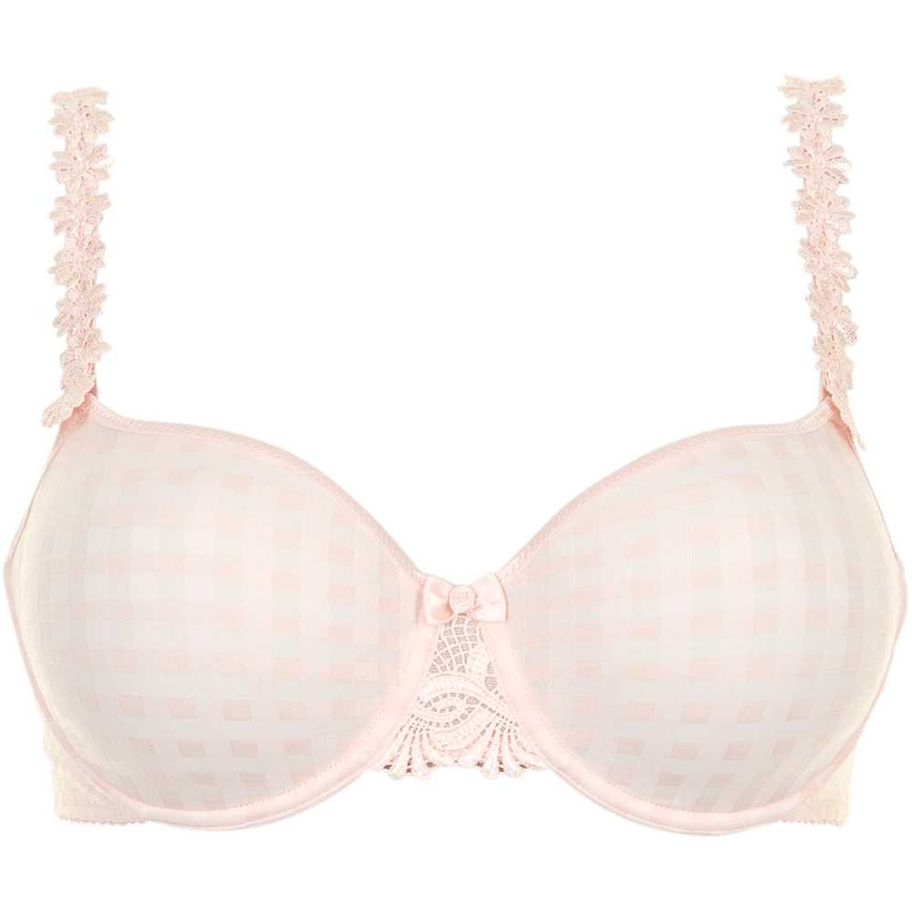 Marie Jo – Avero Pearly Pink Rosa bh med bøjle, ternet mønster, blondestropper og lille sløjfe foran.
