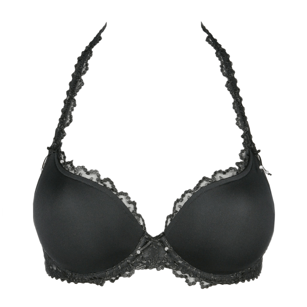 Marie Jo – Jane Black Sort 139296: polstret blonde-bh med halterneck-stropper, vist på hvid baggrund.