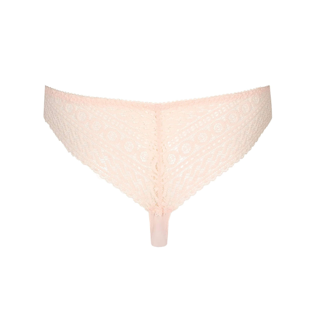 PrimaDonna Montara Crystal Pink G-streng med blomsterblonder, vist på hvid baggrund.