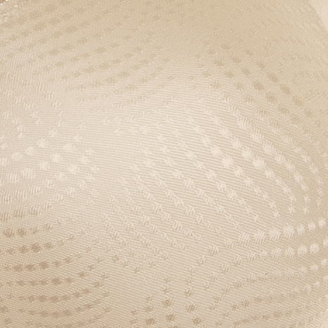 Nærbillede af det beige stof fra Triumph Essential Minimizer 6106 Sand med et struktureret, bølget prikmønster.