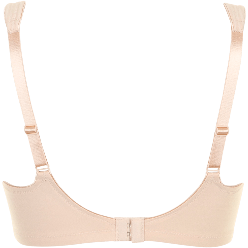Bagsiden af Triumph 135124 Modern Soft+Cotton N Hud bh uden bøjle med justerbare stropper og hægte- og øje-lukning.
