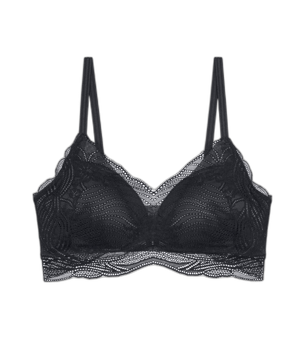 Triumph Lift Smart 0004 Sort: Elegant sort bralette i blonder med justerbare stropper, der sikrer både komfort og stil.