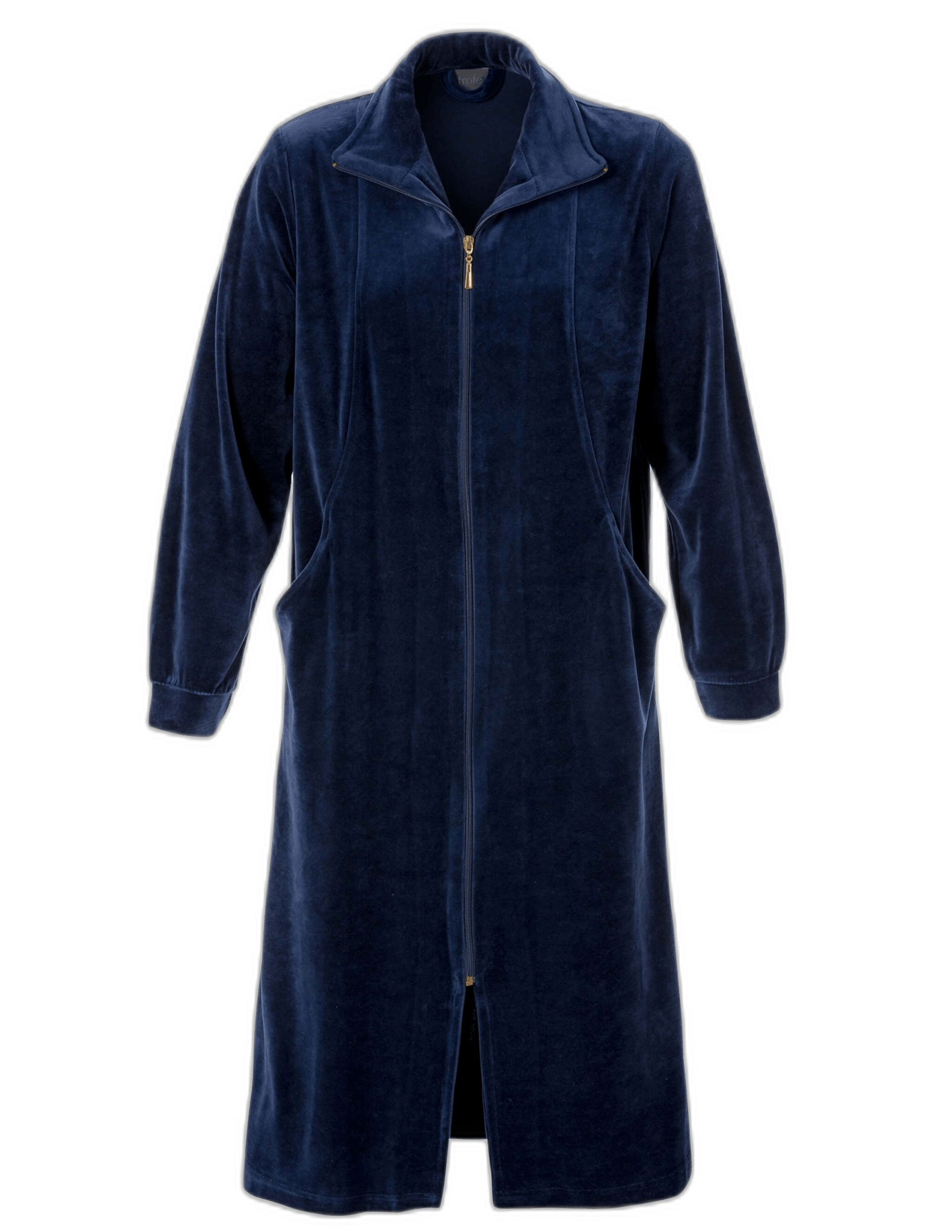 142982 | TROFÉ - Velour Zip Style Mørkeblå...