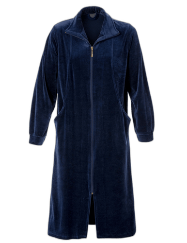142982 | TROFÉ - Velour Zip Style Mørkeblå...
